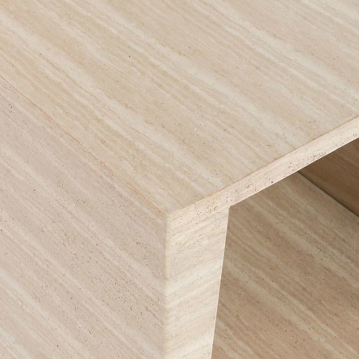 Rosen - Outdoor Concrete Rectangle End Table - Travertine