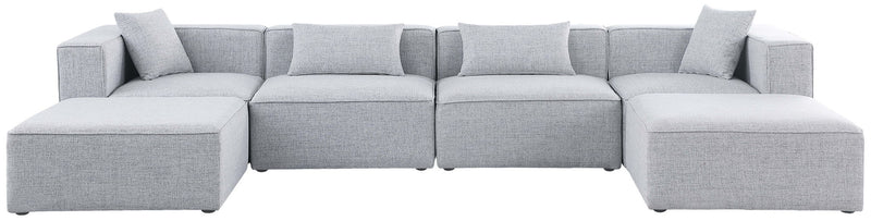 Cube - Linen 6 Piece Modular Double Chaise Sectional
