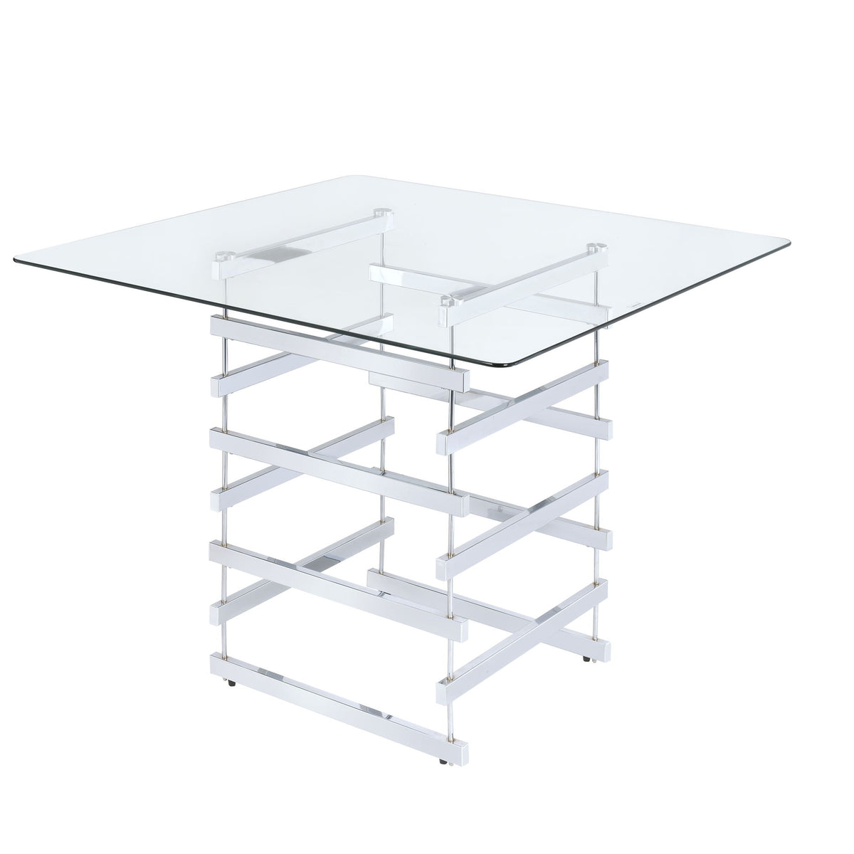 Nadie - Clear Glass Top Counter Height Table - Chrome