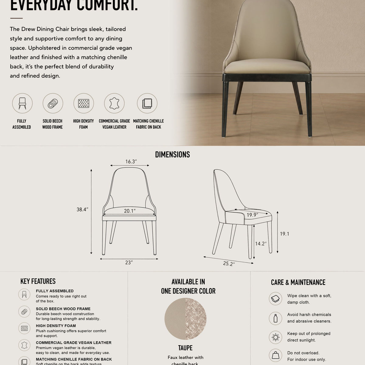 Drew - Side Chair (Set of 2) - Taupe