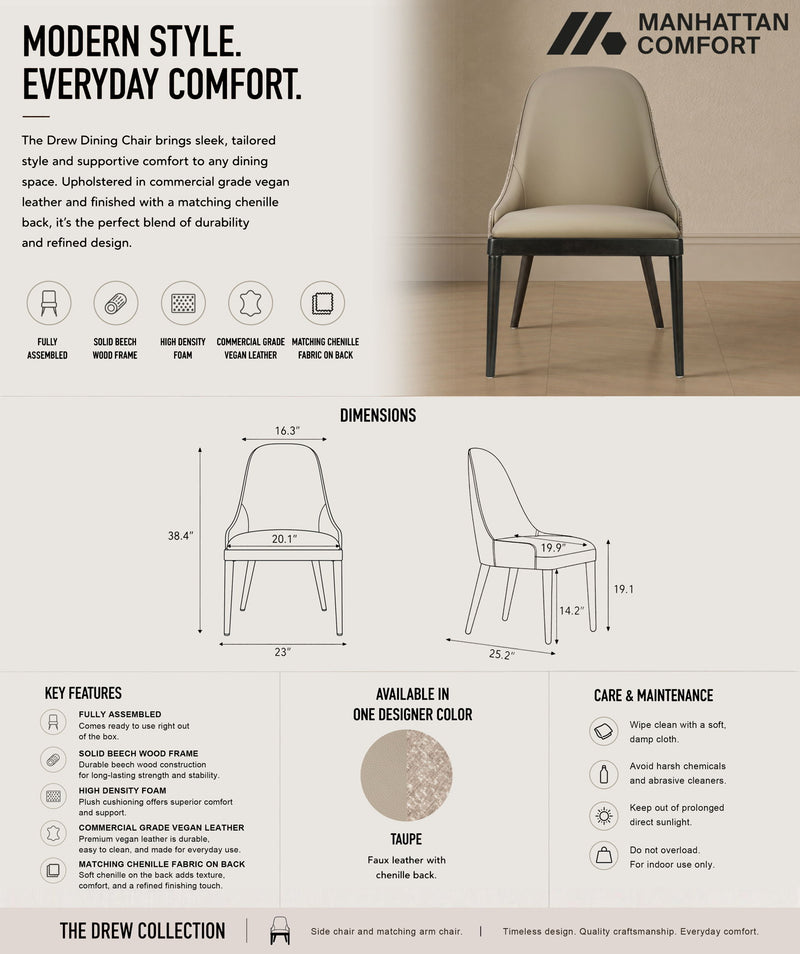 Drew - Side Chair (Set of 2) - Taupe