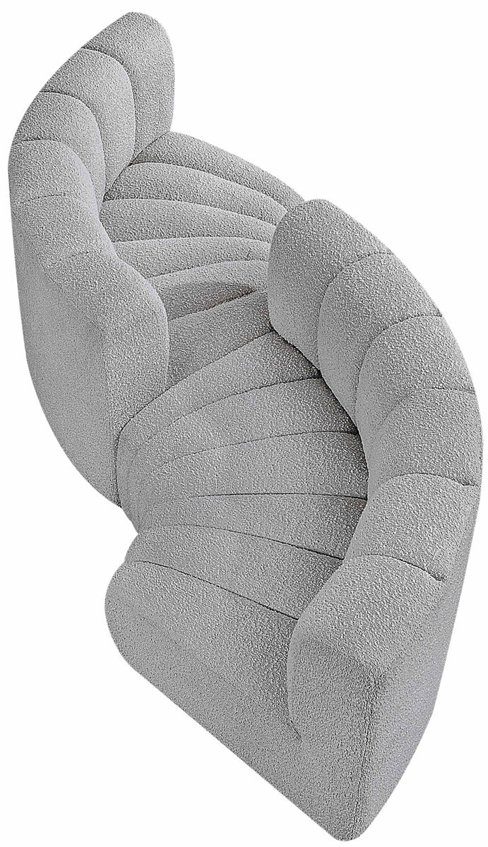 Arc - Boucle Fabric 4 Piece Curved Modular Sofa