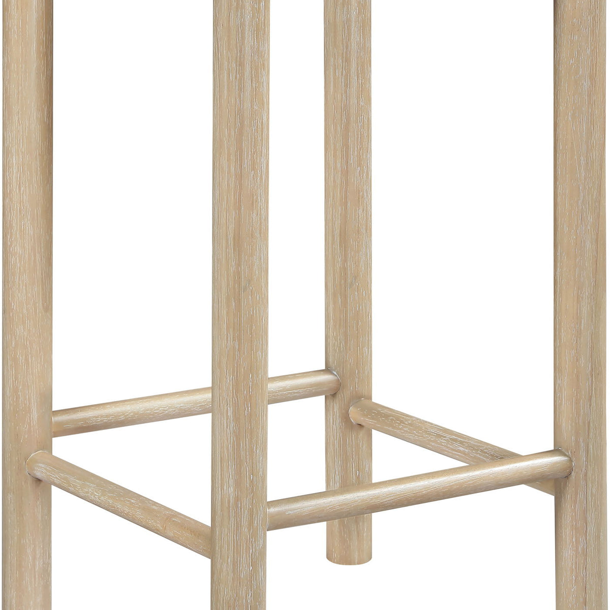Entwine - Vegan Leather Upholstered Backless Counter Stool - Painted Natural