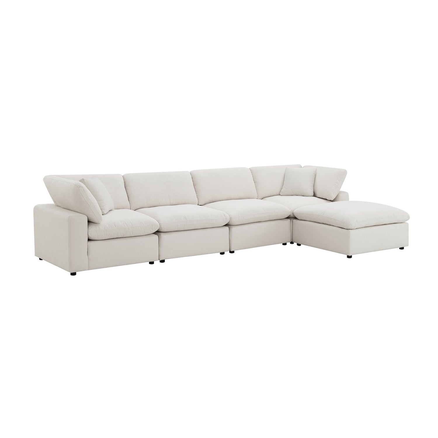 Cloud 9 - Modular 5 Piece Living Room Set With Ottoman - Garrison Cotton