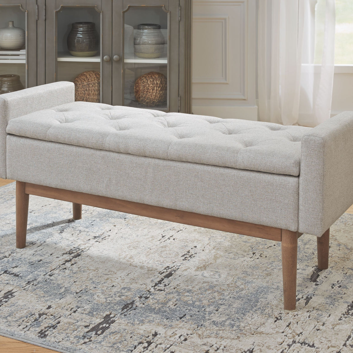 Briarson - Beige / Brown - Storage Bench