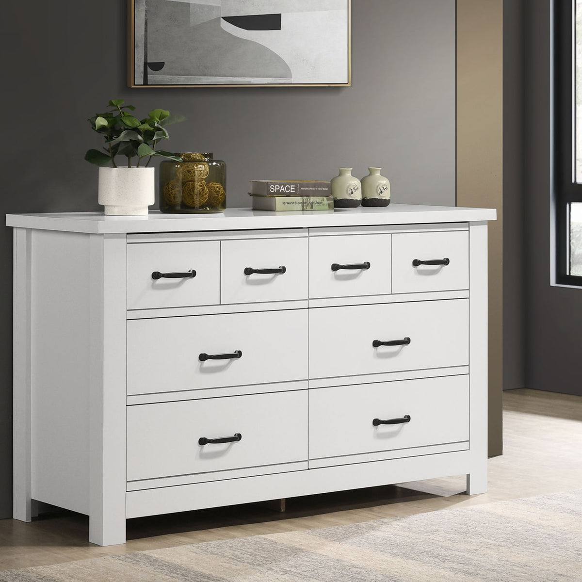 Cassini - 6 Drawer Dresser - White