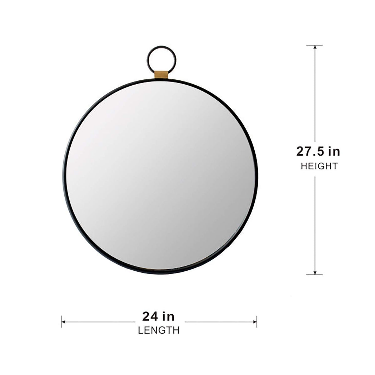 Wall Mirror With Frame, Contemporary Minimalist Accent Mirror For Living Room, Foyer, Entryway, Bedroom - Black