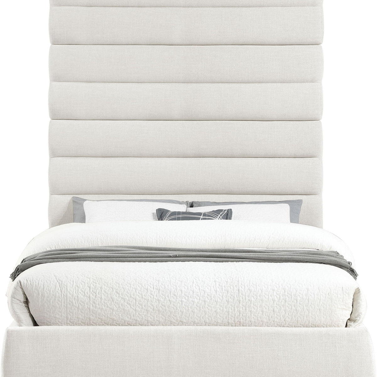 Adam - Linen Fabric Bed With 89" Headboard
