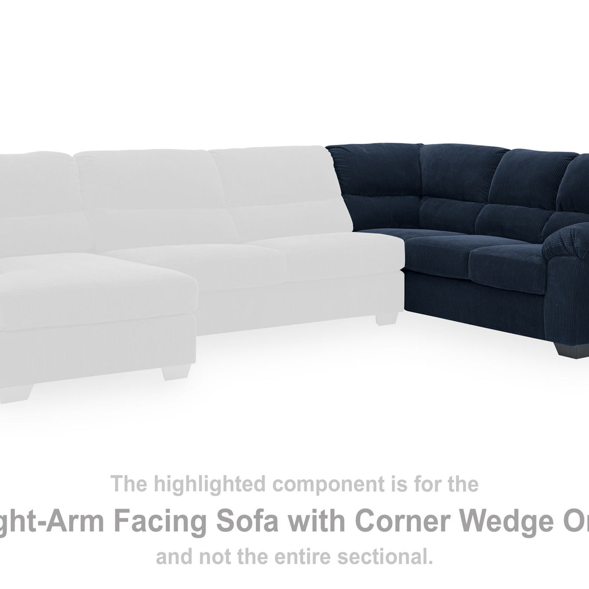 SimpleJoy - RAF Sofa With Corner Wedge - Navy