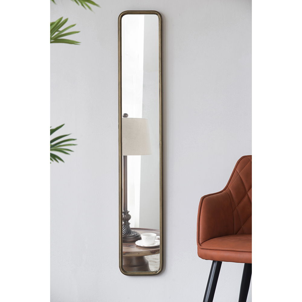 Full Length Mirror With AntiqueMetal Frame, Long Mirror For Hallway Living Room Bedroom Bathroom - Gold