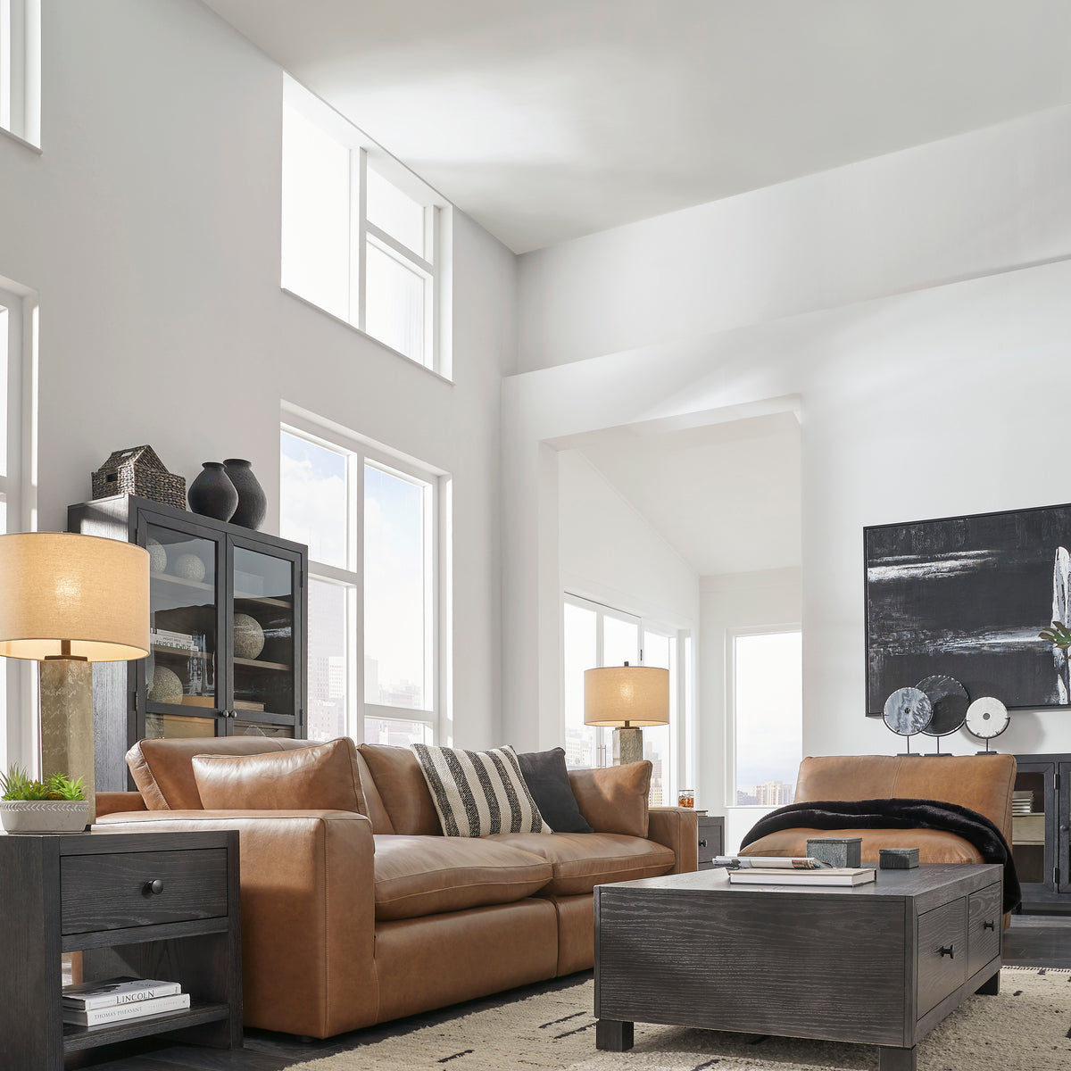 Ashley Furniture Emilia Leather Cloud Sectional