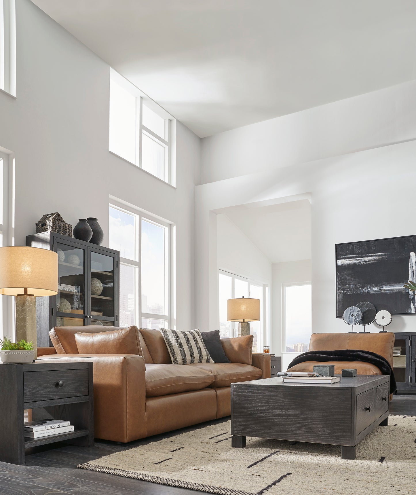 Ashley Furniture Emilia Leather Cloud Sectional