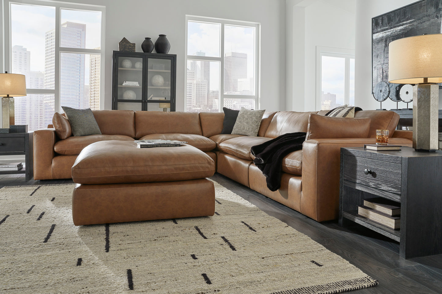 Ashley Furniture Emilia Leather Cloud Sectional