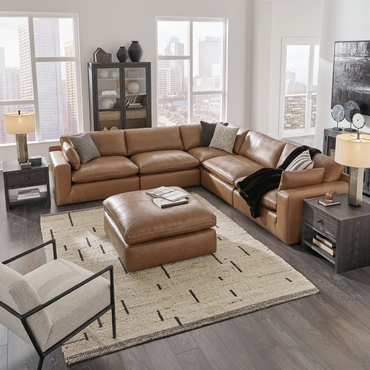 Ashley Furniture Emilia Leather Cloud Sectional