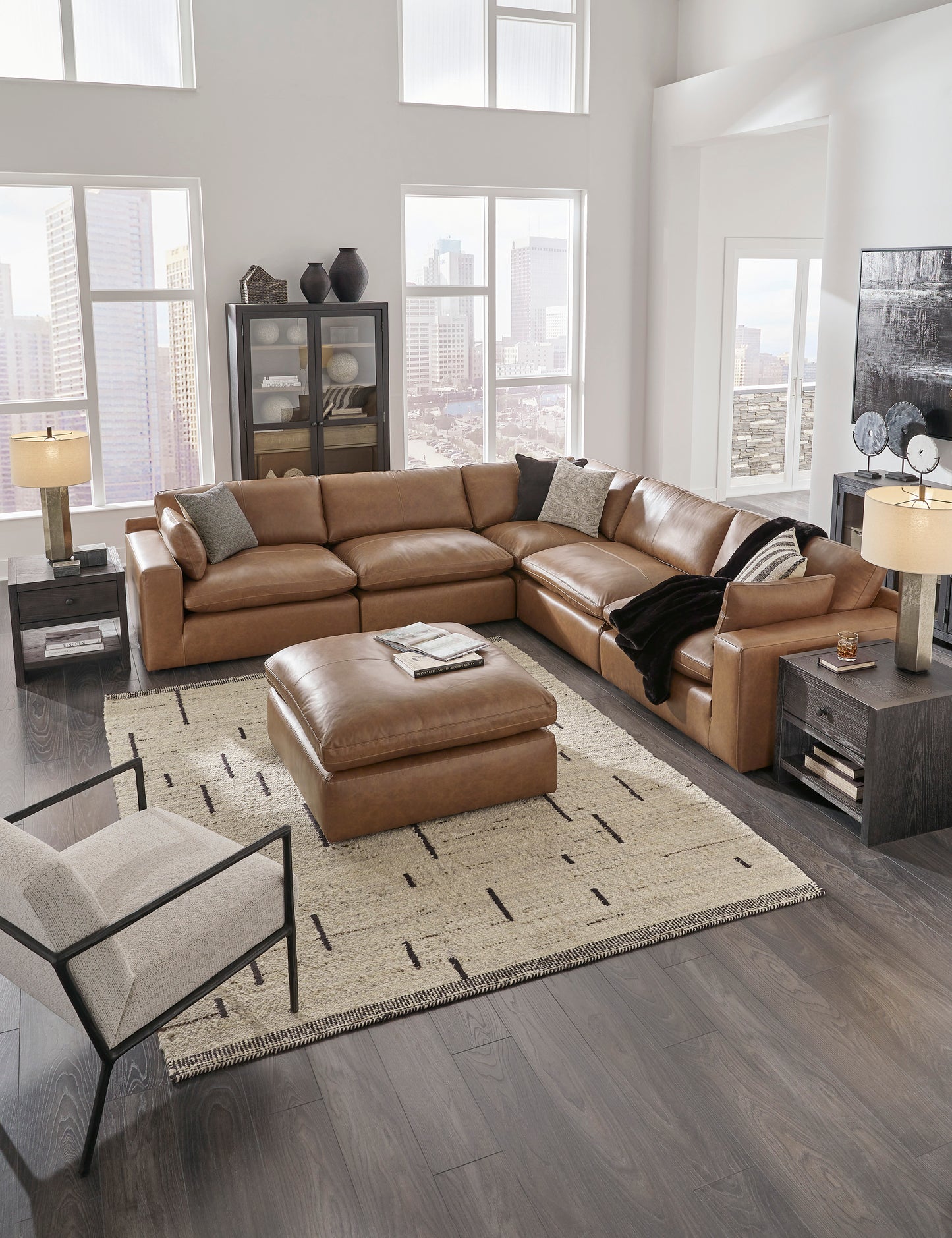 Ashley Furniture Emilia Leather Cloud Sectional