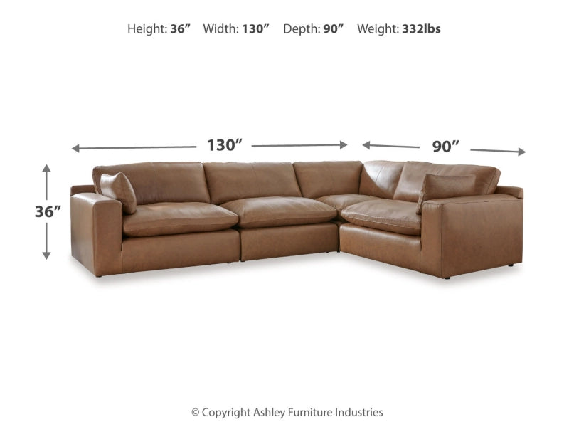 Ashley Furniture Emilia Genuine Leather Cloud Sectional