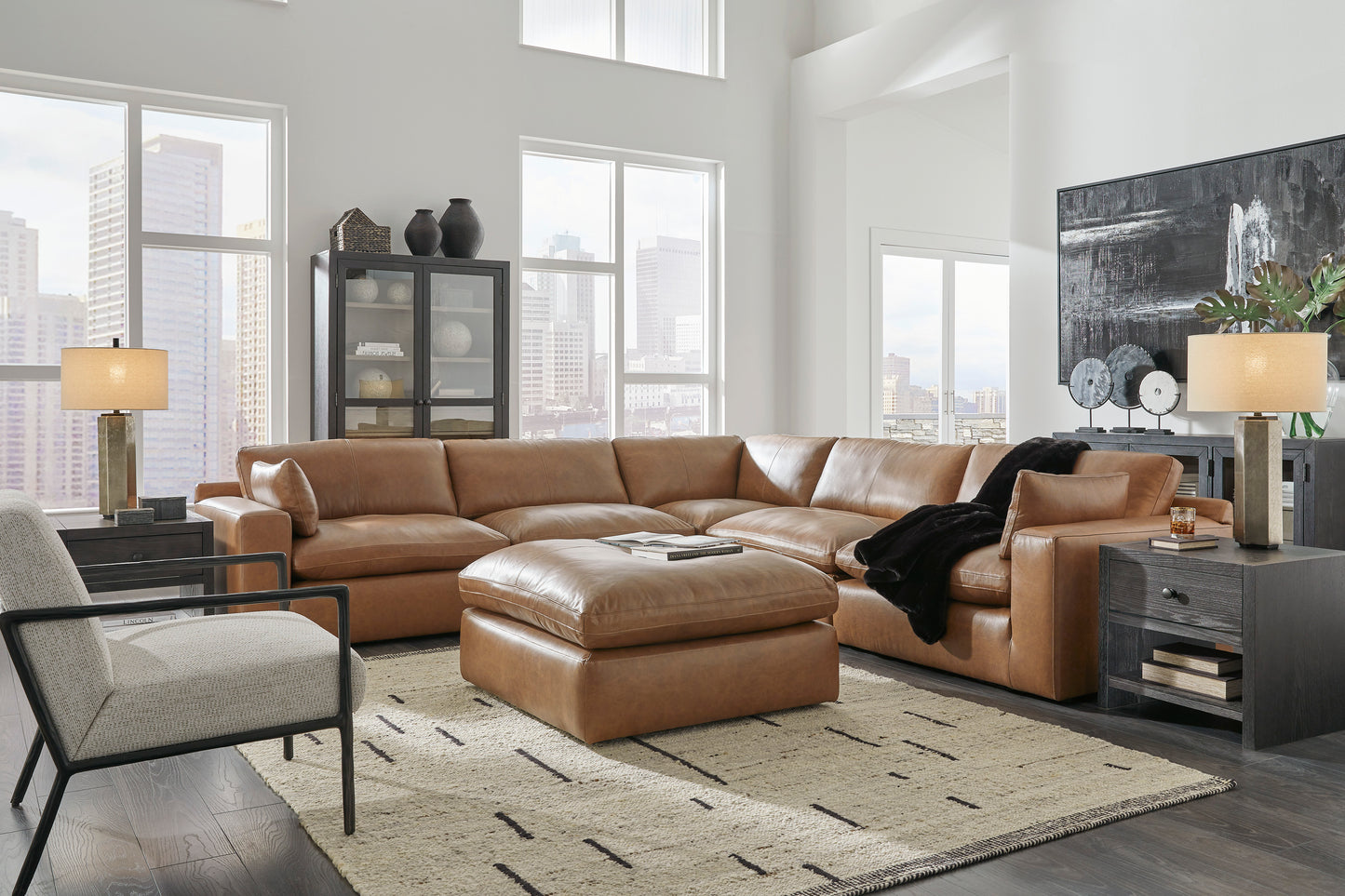 Ashley Furniture Emilia Leather Cloud Sectional