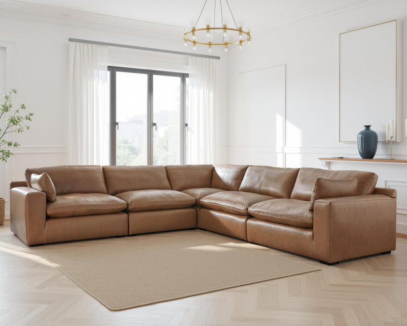 Ashley Furniture Emilia Top Grain Leather Cloud Sectional