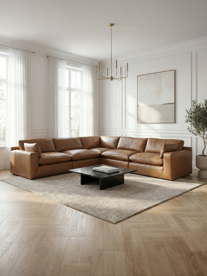 Ashley Furniture Emilia Top Grain Leather Cloud Sectional