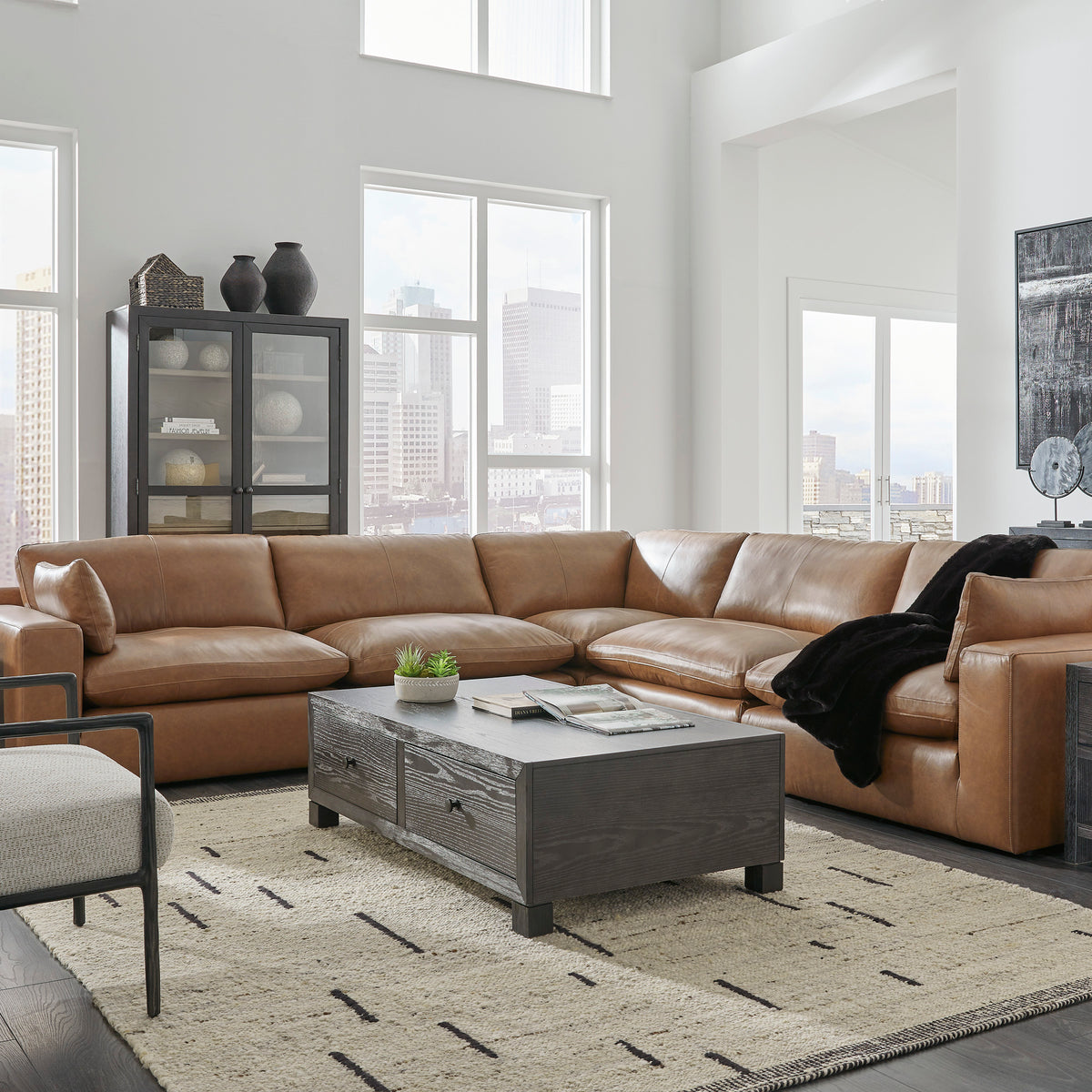 Ashley Furniture Emilia Leather Cloud Sectional