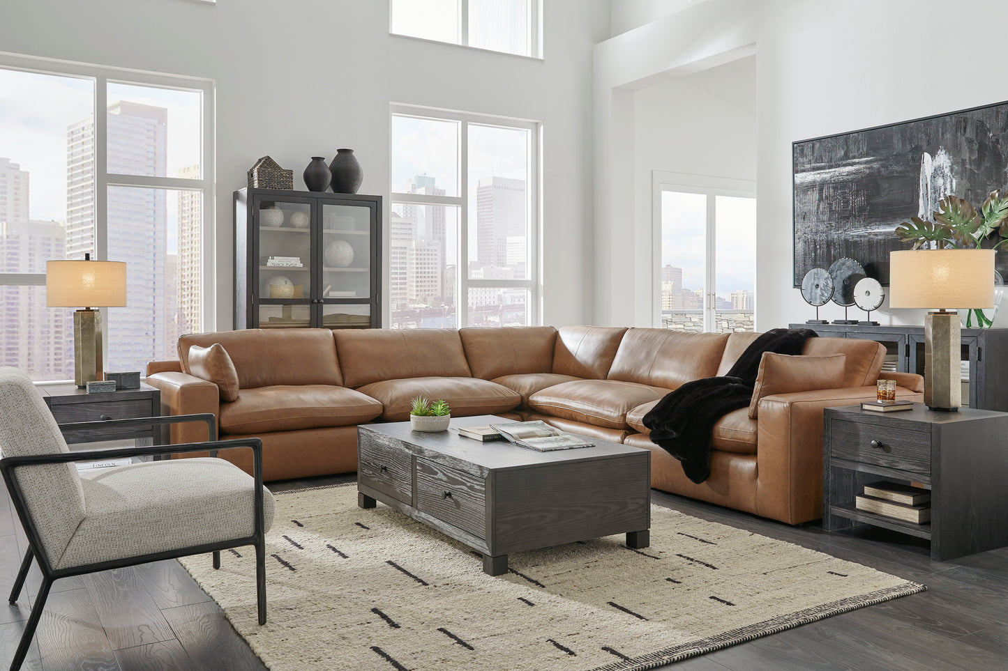 Ashley Furniture Emilia Leather Cloud Sectional