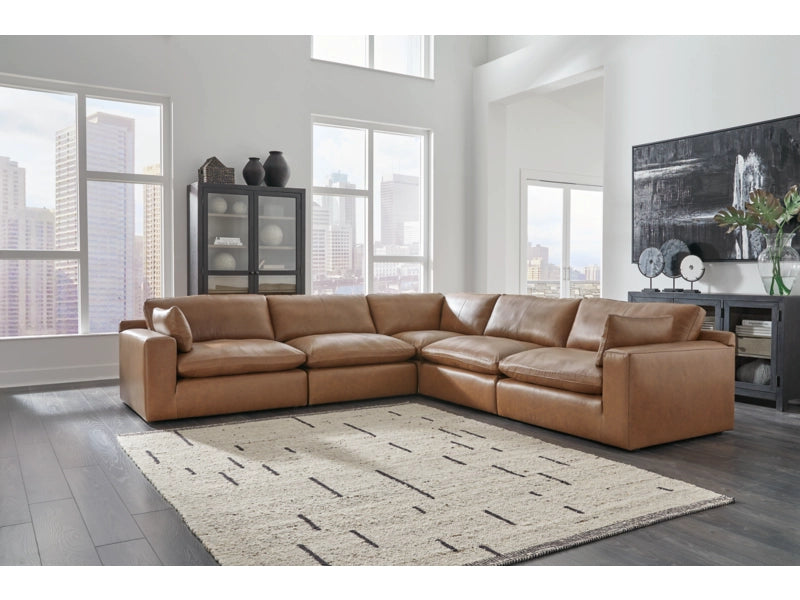 Ashley Furniture Emilia Genuine Leather Cloud Sectional