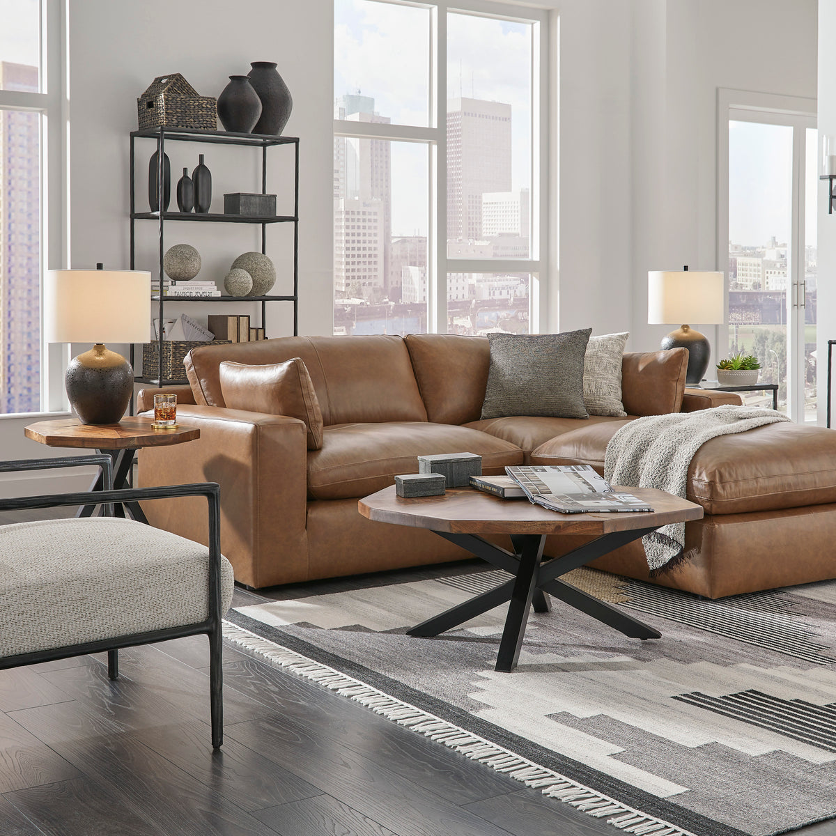 Ashley Furniture Emilia Leather Cloud Sectional