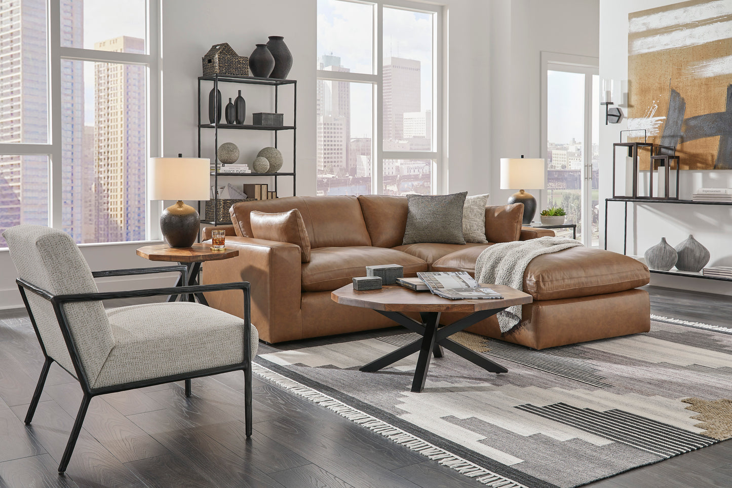 Ashley Furniture Emilia Leather Cloud Sectional