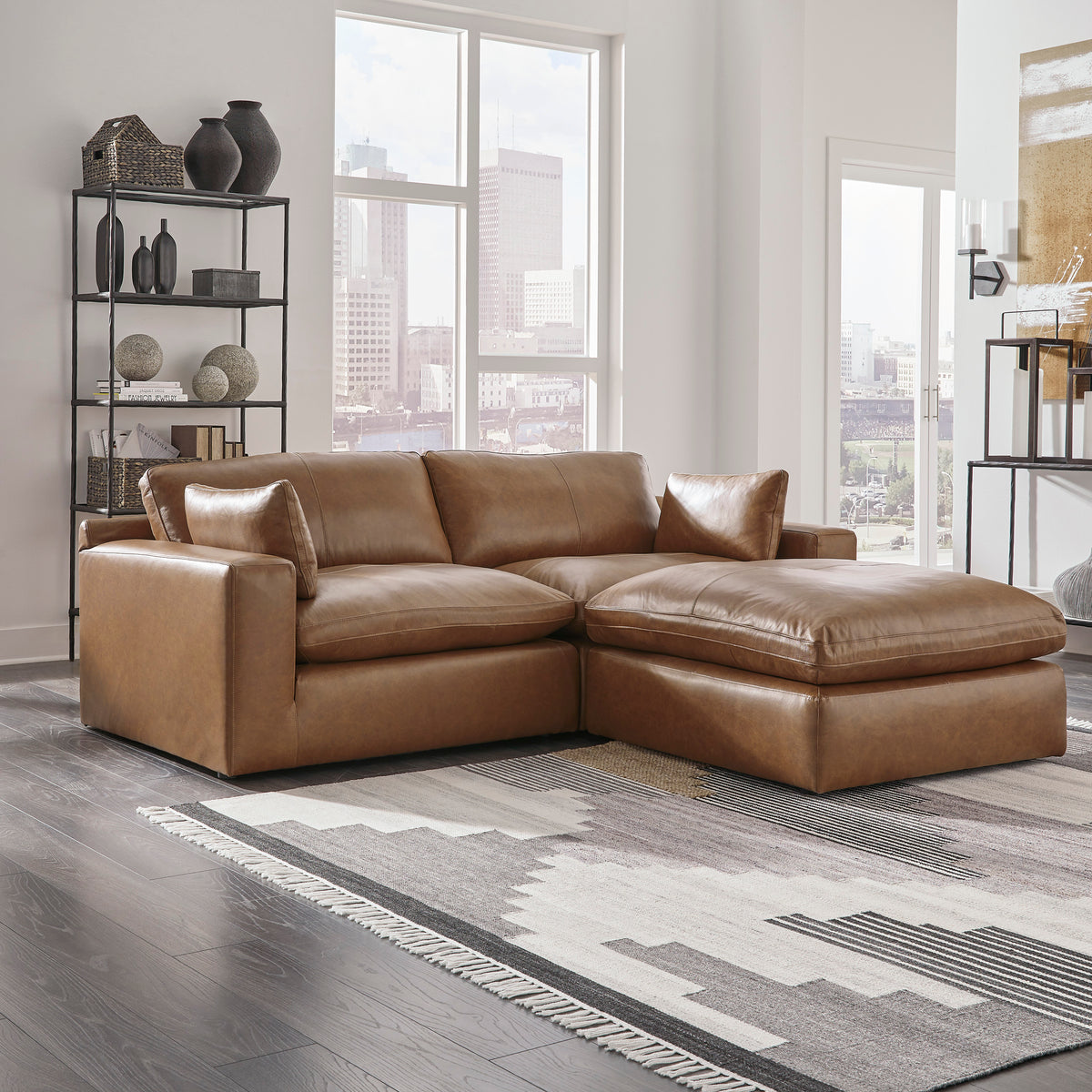 Ashley Furniture Emilia Leather Cloud Sectional