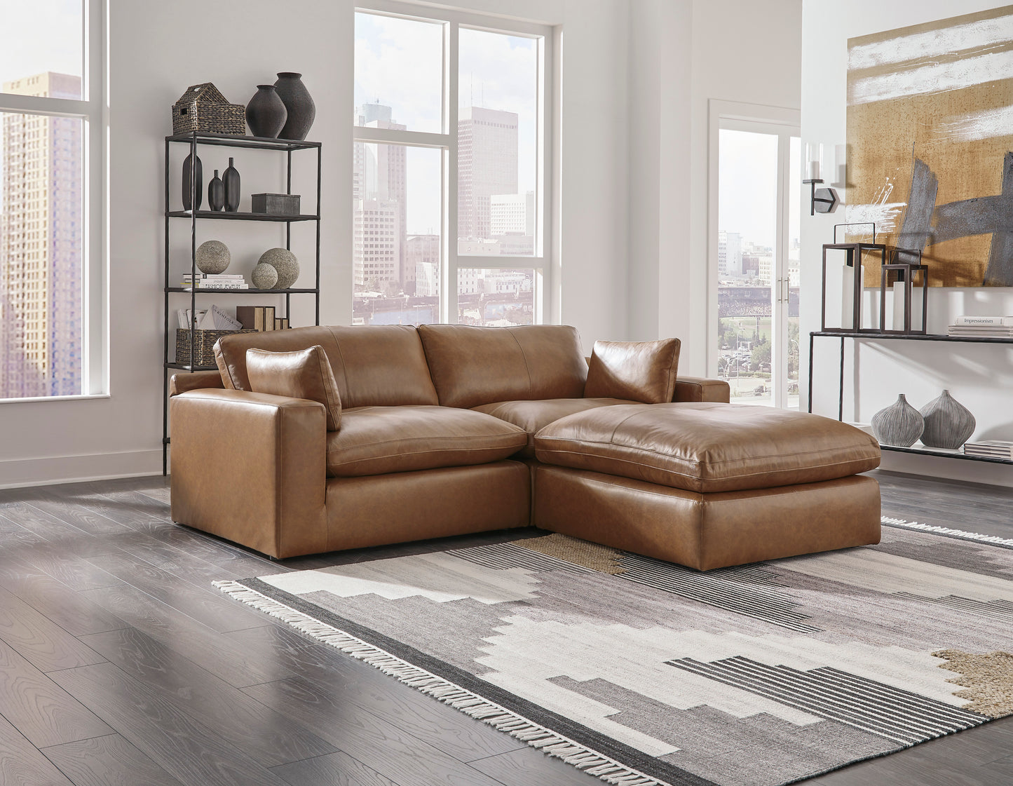 Ashley Furniture Emilia Leather Cloud Sectional