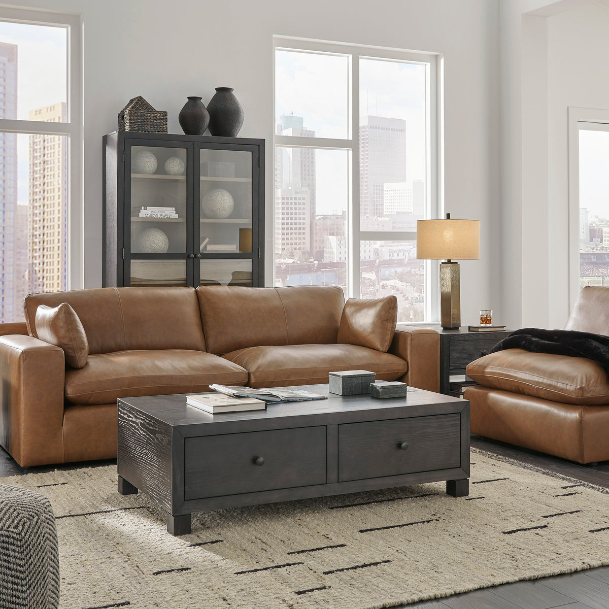 Ashley Furniture Emilia Leather Cloud Sectional