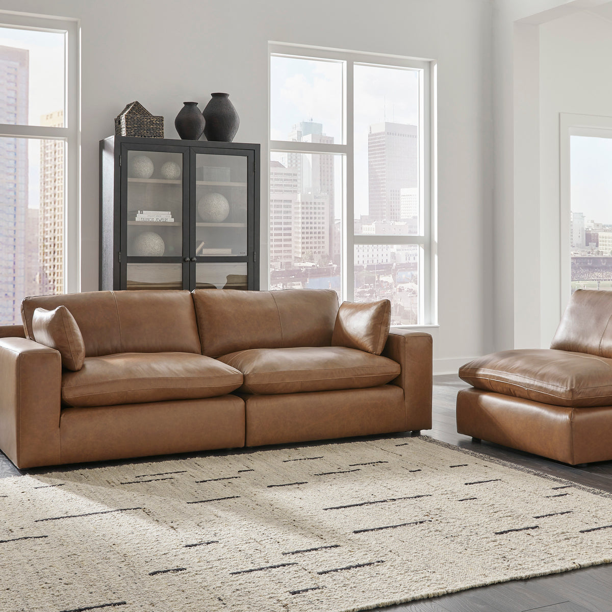Ashley Furniture Emilia Leather Cloud Sectional
