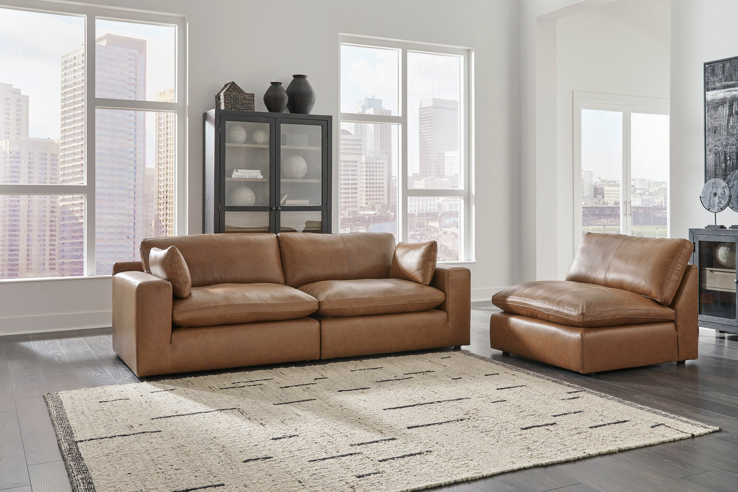 Ashley Furniture Emilia Leather Cloud Sectional