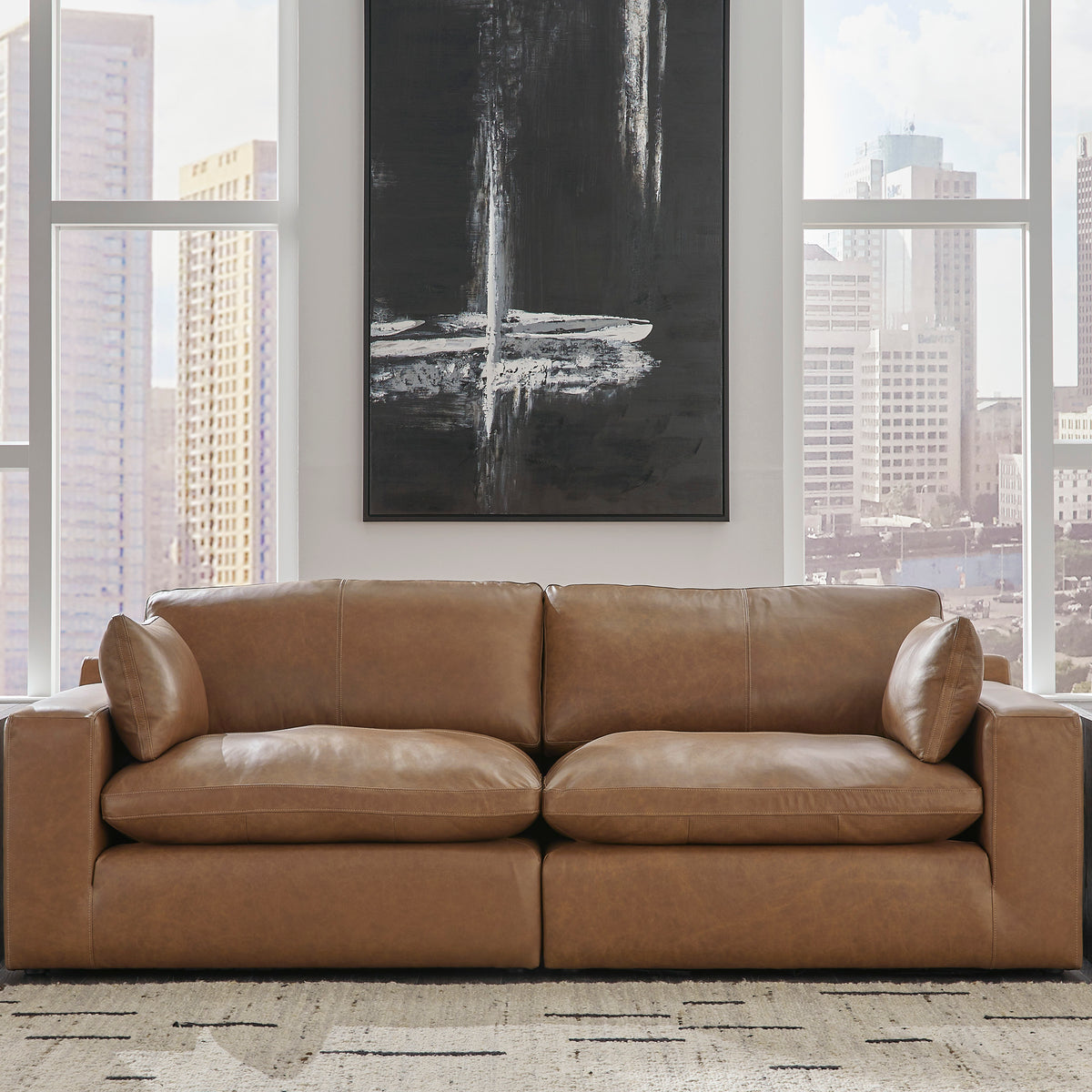 Ashley Furniture Emilia Top Grain Leather Cloud Sectional