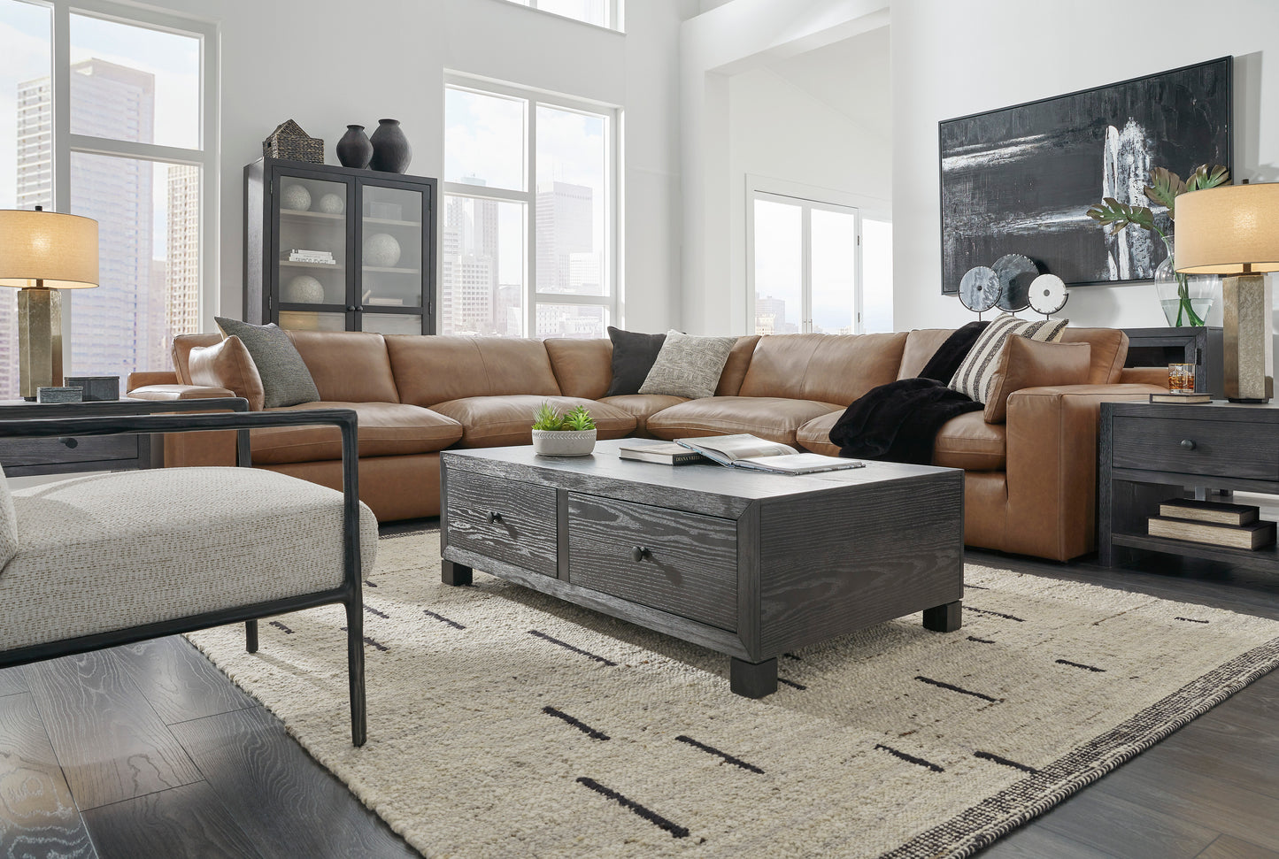 Ashley Furniture Emilia Leather Cloud Sectional