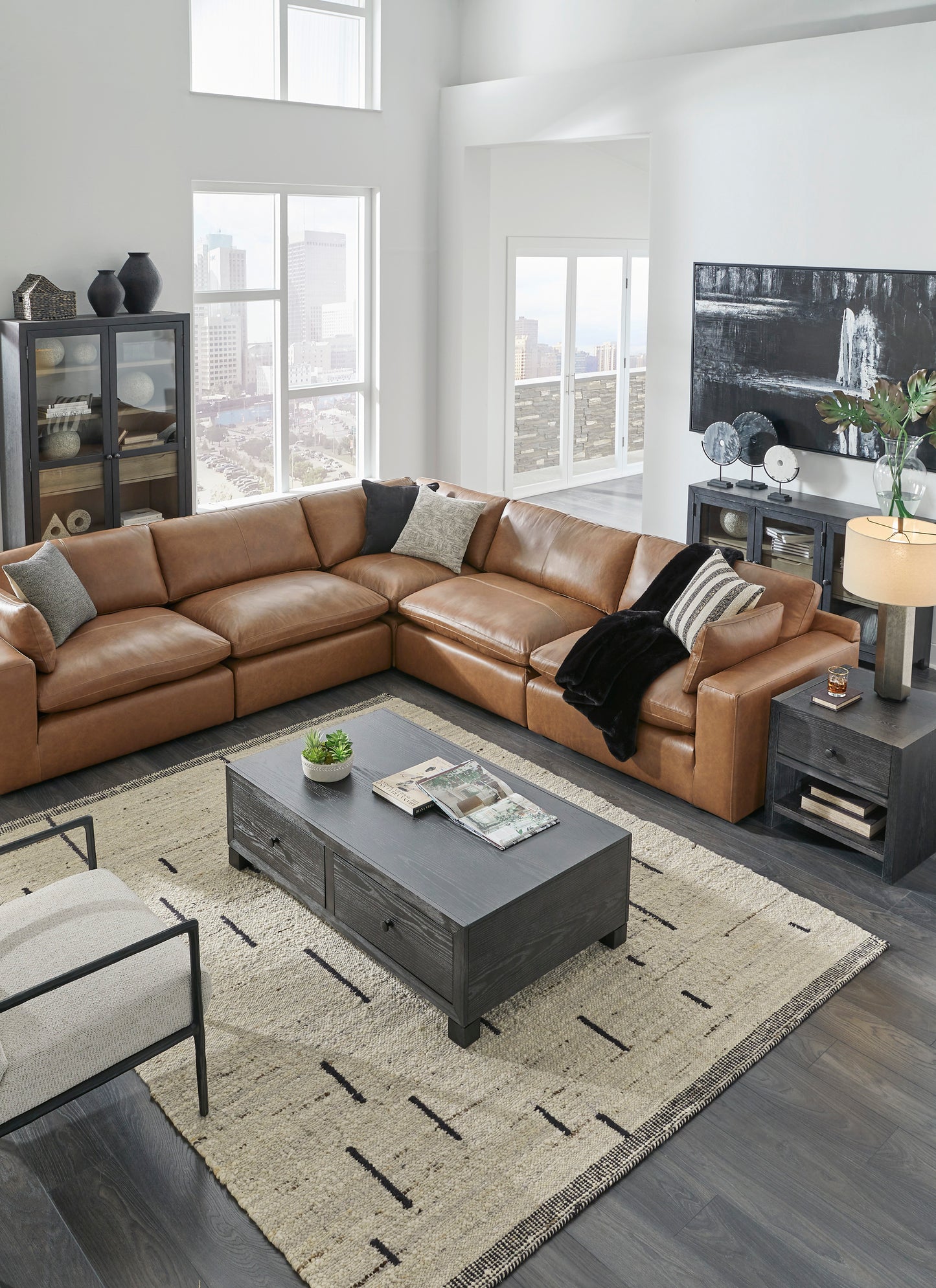 Ashley Furniture Emilia Leather Cloud Sectional