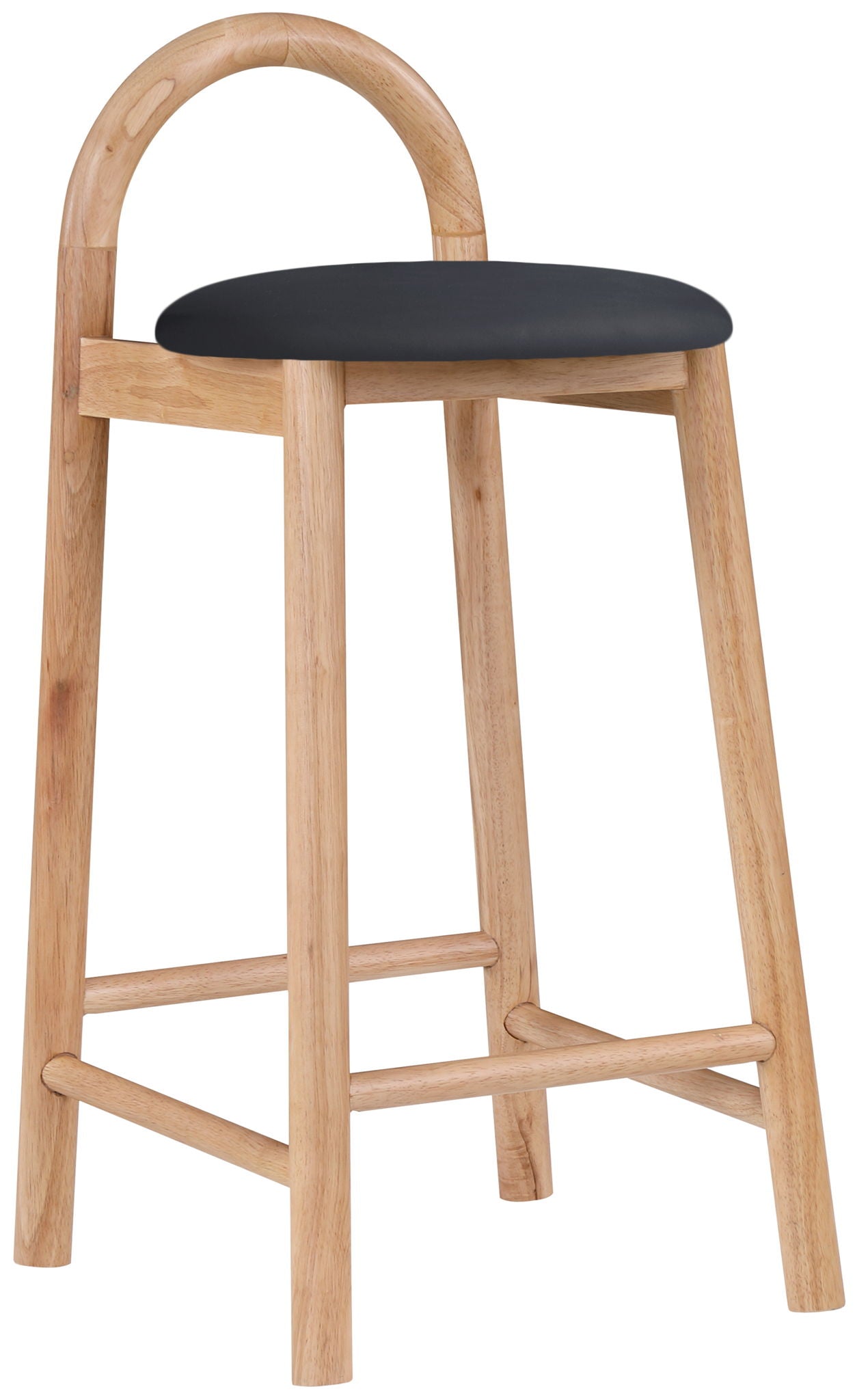 Calvin - Faux Leather Stool - Light Brown Legs