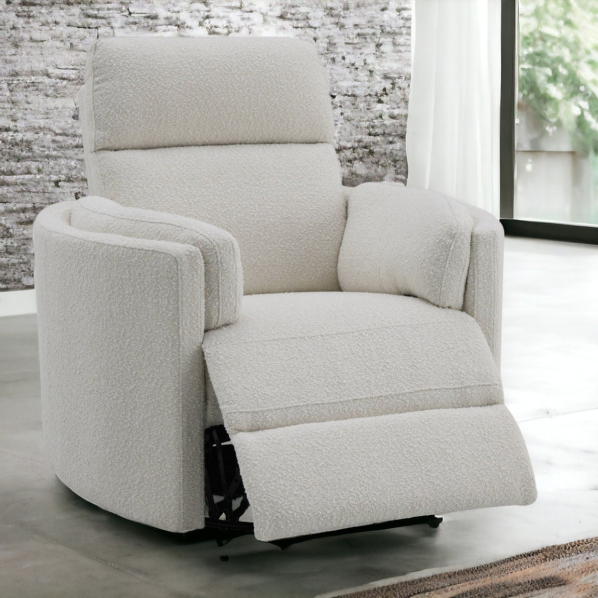 Sagen - Chenille Glider Recliner With Swivel