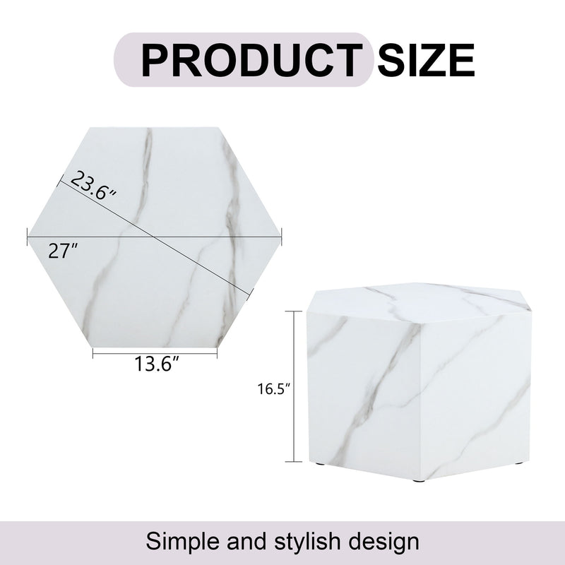 Modern Coffee Table With Complex Texture Patterns, Stylish And Durable Design - White