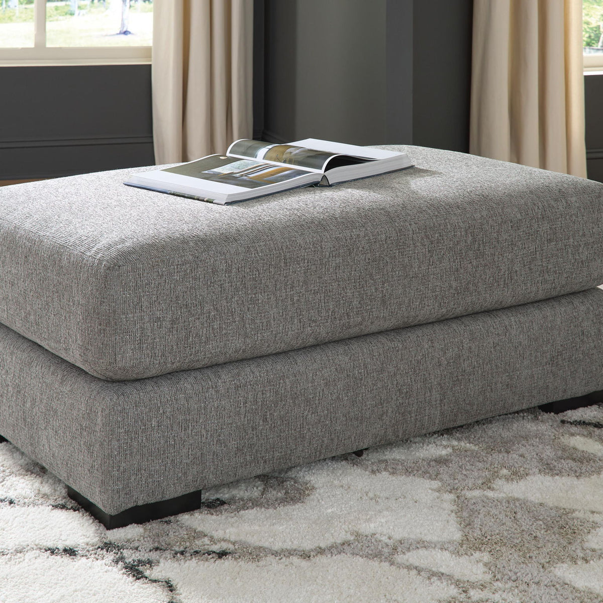 Creston Heights - Oversized Accent Ottoman - Smolder