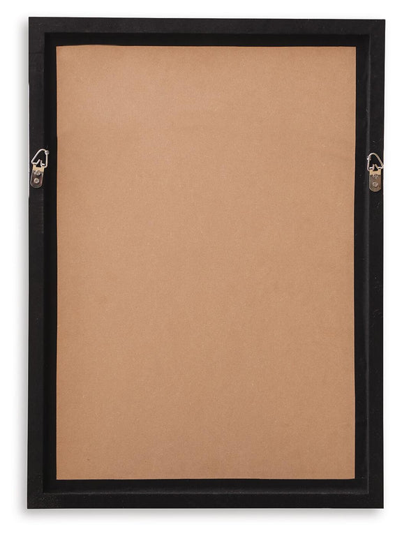 Framed wall art with black frame and blank kraft backing