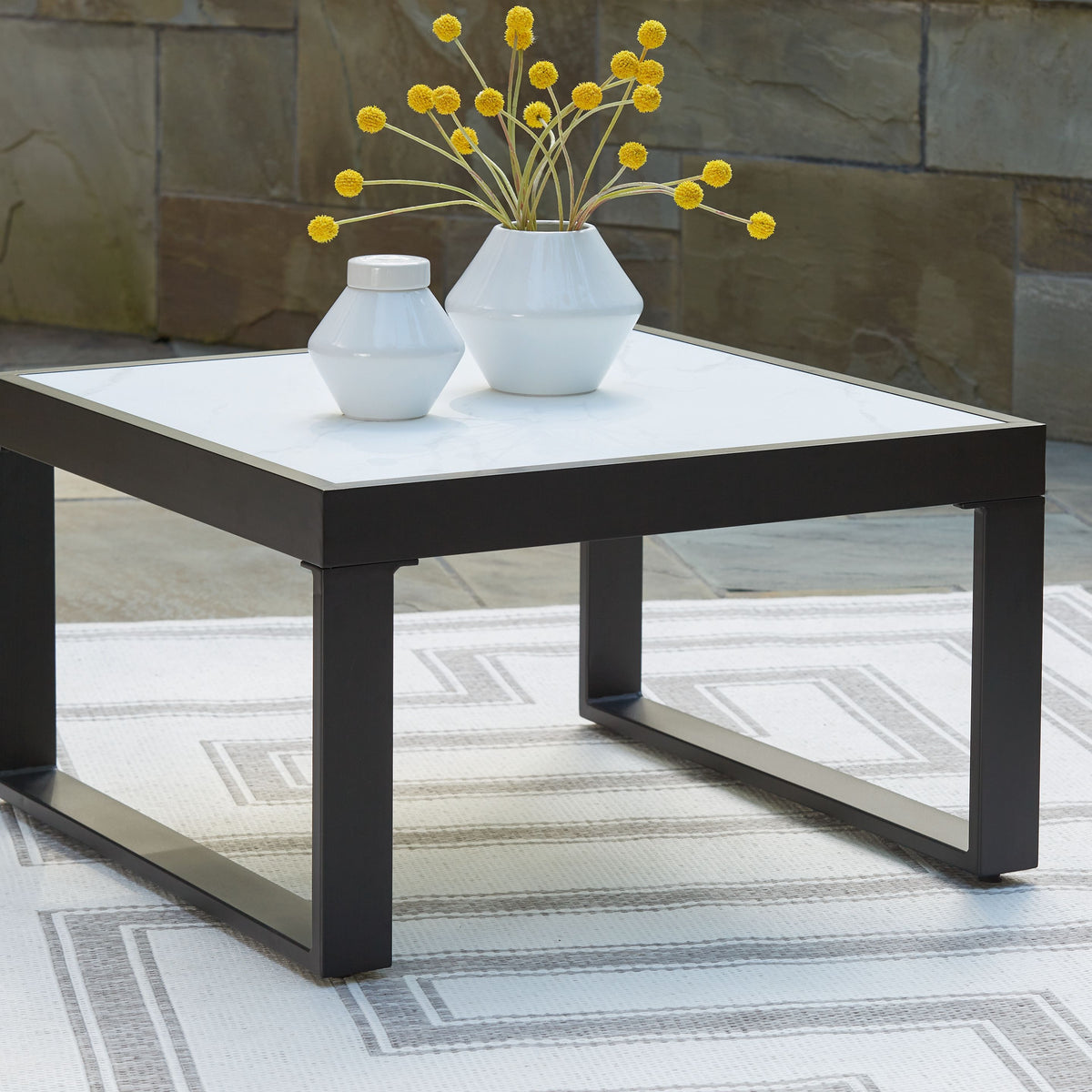 Beachloft - Black / Gray - Square Cocktail Table