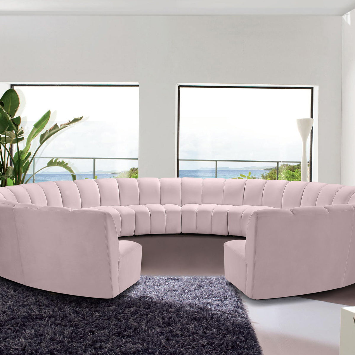 Infinity - 12 Piece Velvet Modular Sectional