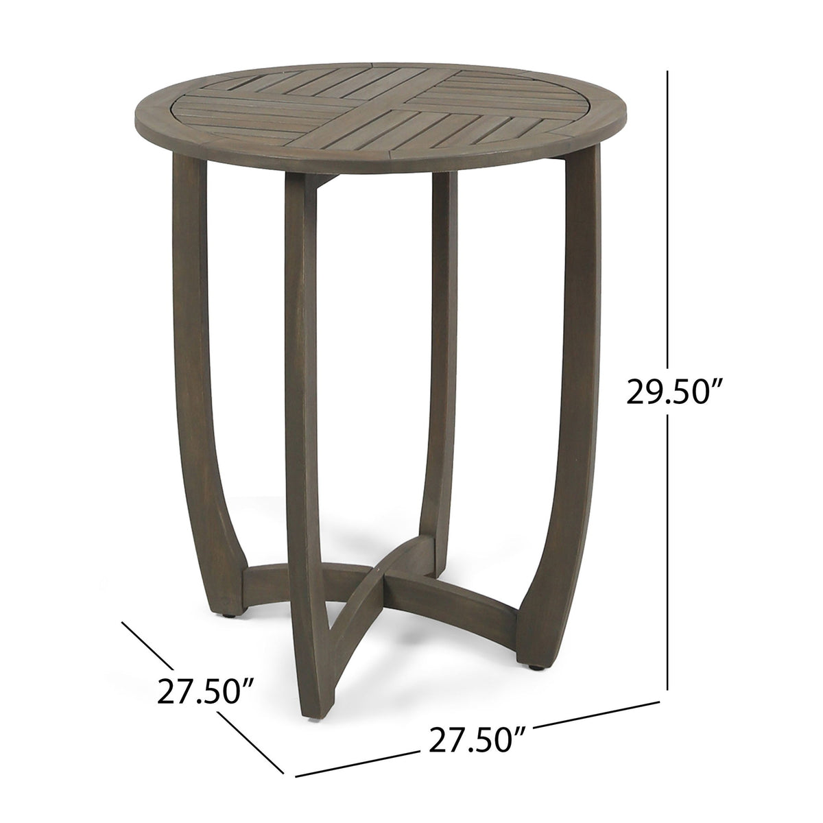 Hermosa - Rustic Circular Bistro Table - Gray