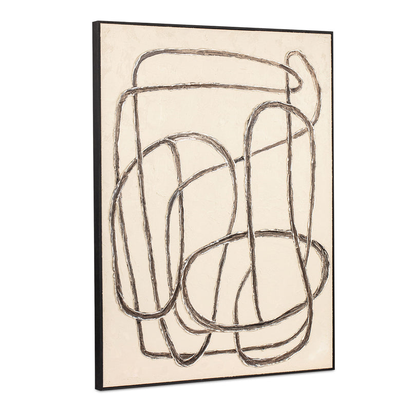 Encounters - Framed Painting - Beige