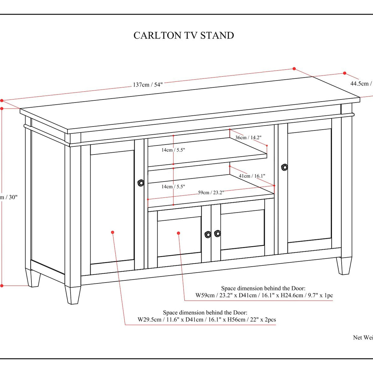 Carlton - TV Media Stand