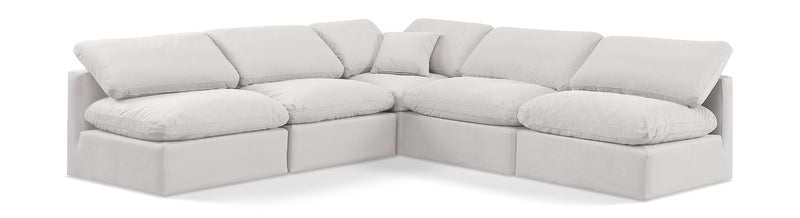 Indulge - Velvet 5 Piece Modular Corner Armless Sectional