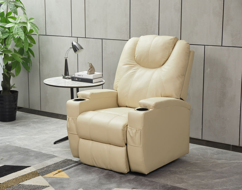 Modern Recliner Chair With Cup Holders, Remote Control