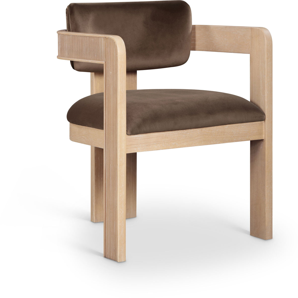 Sacha - Velvet Dining Chair With Natural Base (Set of 2)