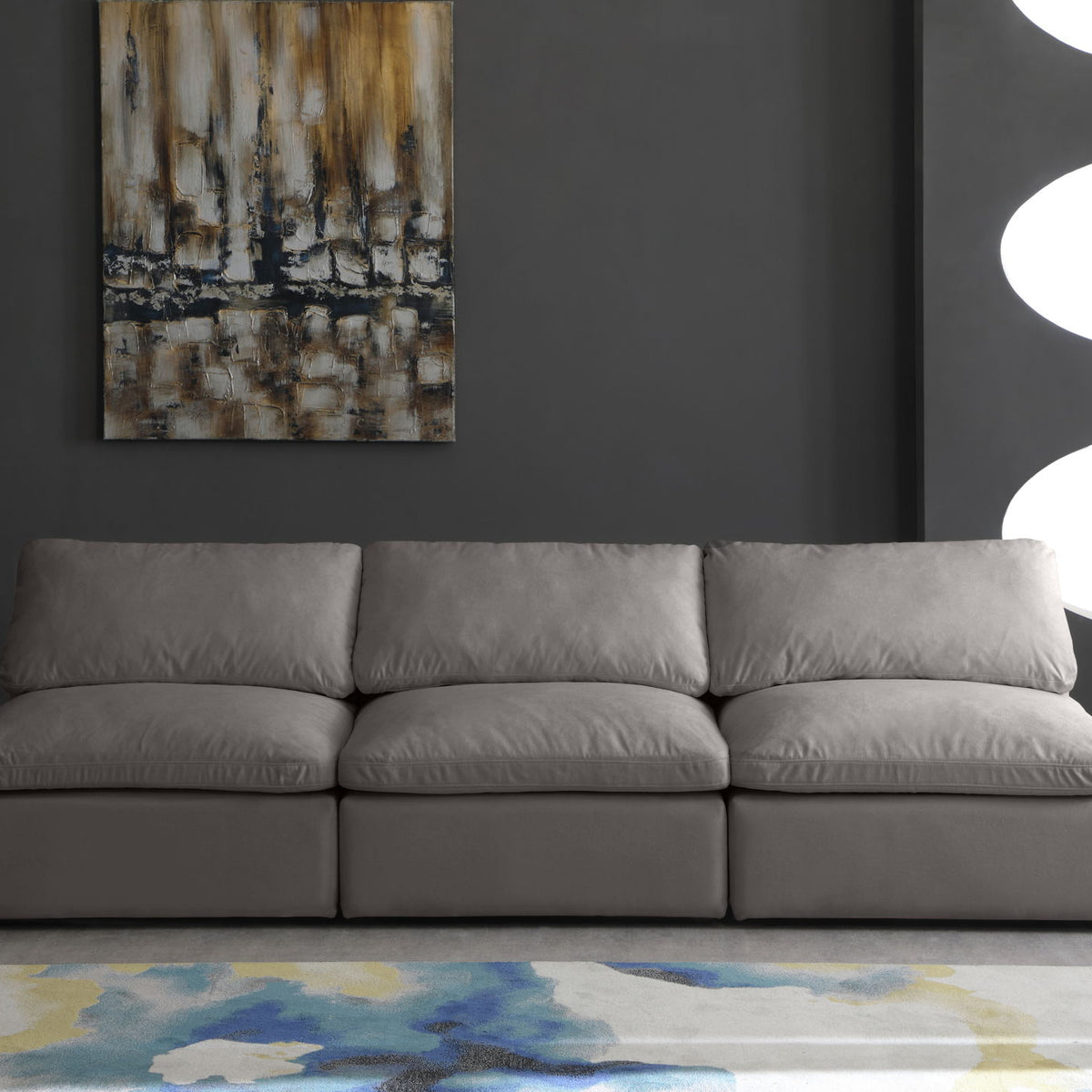Plush - Modular Armless 3 Seat Sofa